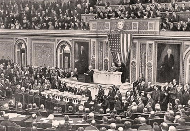 Picture of Woodrow Wilson 14 Points Speech