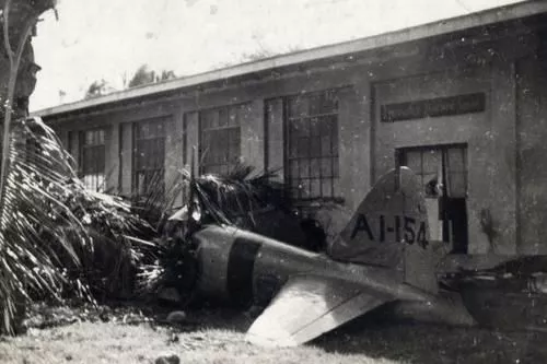 The first Japanese plane shot down during the attack on Pearl Harbor on Dec. 7, 1941