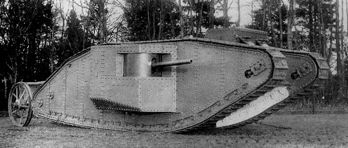 "Big Willie" was the first rhomboid shaped tank with tracks running around the top of the hull