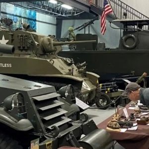 Museum of the American G.I in College Station, Texas - Image of Military Vehicles in a row inside museum